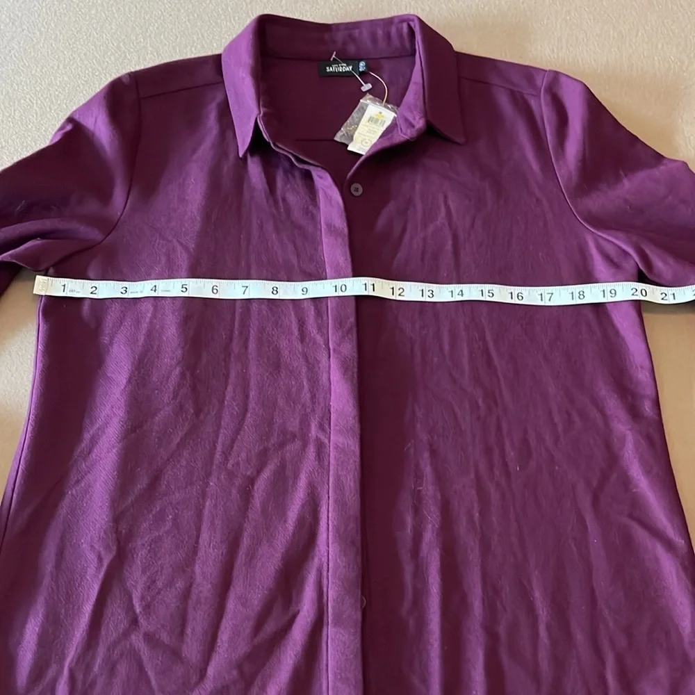KATE SPADE SATURDAY Perfect Day Shirt - Wool Blend- Plum - Size M